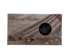 Wishpearl "Dearest Mother" Necklace with Real Freshwater Pearl Pendant Message Card & Box for Women Teens Elegant Gift for Special Moments