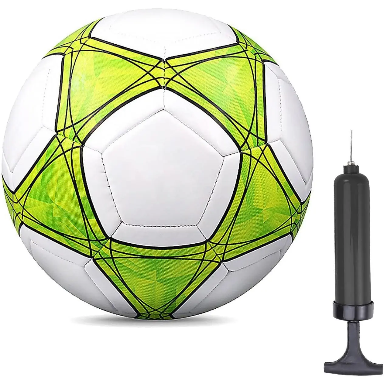 Soccer Ball Size 3,4,5 Soft PU for Practice   Boys Girls  Come with Pump and
