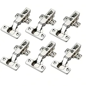 6/12 Cabinet Hinges Set, Quiet Hydraulic Soft Close, Full Coverage Design, Includes Installation Screws, for Kitchen, Bedroom, Bathroom Doors