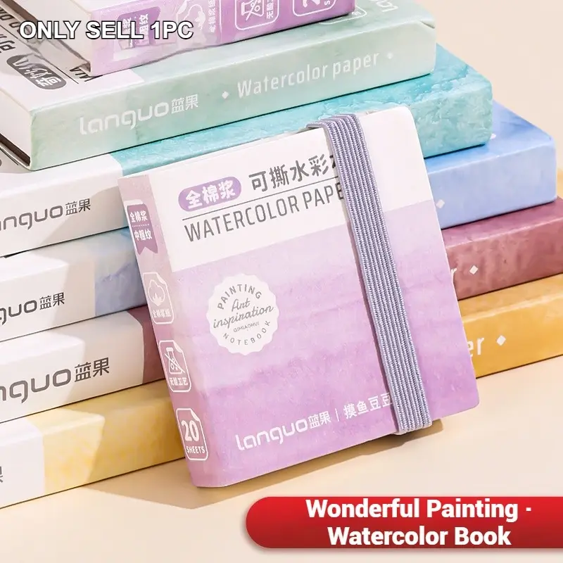 20 Sheets/40 Pages Blank Art Notebook, Portable Tear-Off Pad, 4 Sizes Available, Thick Paper, Inkproof, Ideal for Acrylic, Watercolor, Alcohol Brushes, Painting Supplies