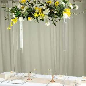 Acrylic Flower Stand Rectangular Design 40" Clear - Long Floral Frame Wedding Table Centerpiece