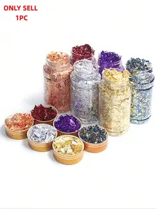 1Pcs Multiple Colors Gold Foil Flakes For Resin, Metallic Foil Flakes Glitter For Nail Art Filling Decoration DIY Epoxy Resin UV Silicone Mold Filling Crystal Making Handmade Decorative Jewelry Making Accessories