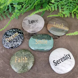 Gemstone Word Worry Stones 2"-Assorted
