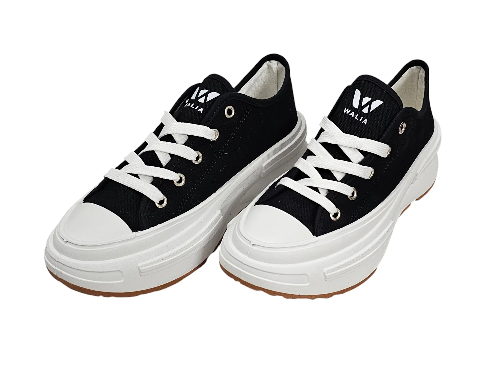 WALIA Women's Chunky Canvas Sneaker, Comfortable Walking Shoes for Women, Lightweight Casual Fashion Trainers