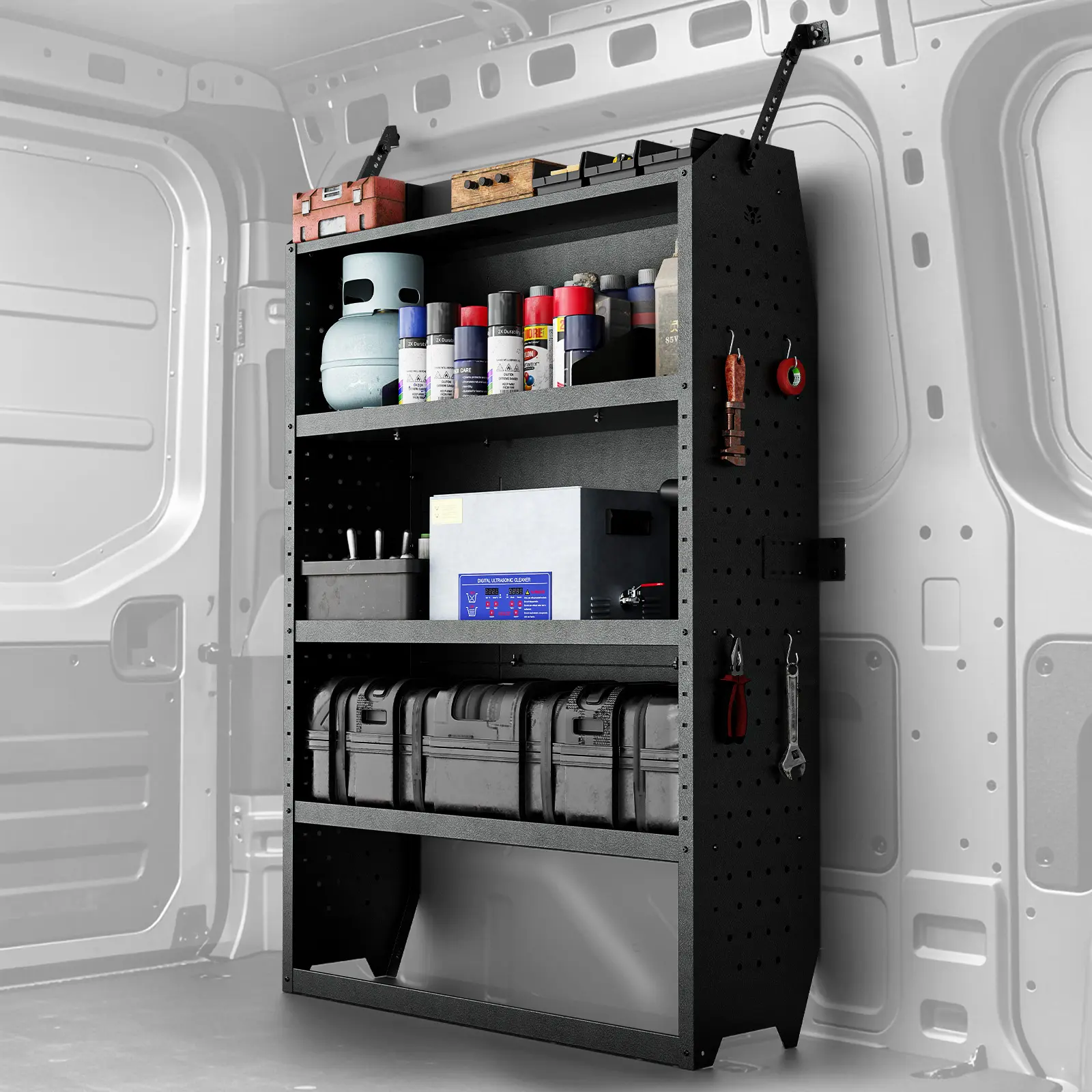【EYOUHZ】42" W x 60" H x 13" D Cargo Van Shelving Storage | 900 LBS Capacity, Adjustable Steel Storage Shelf fits for Transit, Savana, Express, NV, Ram Promaster, Sprinter and Metris