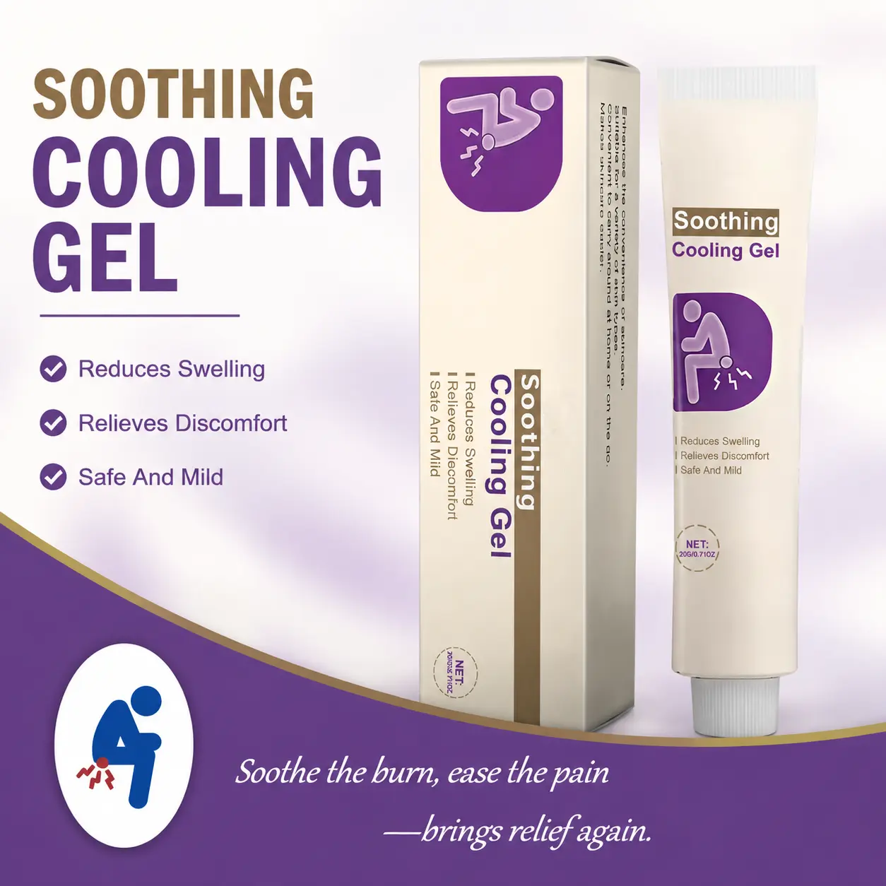 Hemorrhoid Care Gel, Cooling Menthol Formula, Fast-Absorbing Skin Care Gel for Sensitive Skin, Helps Soothe & Comfort Delicate Areas, Moisturizing Personal Care Gel for Daily Skin Care, Refreshing Cooling Formula, 20g
