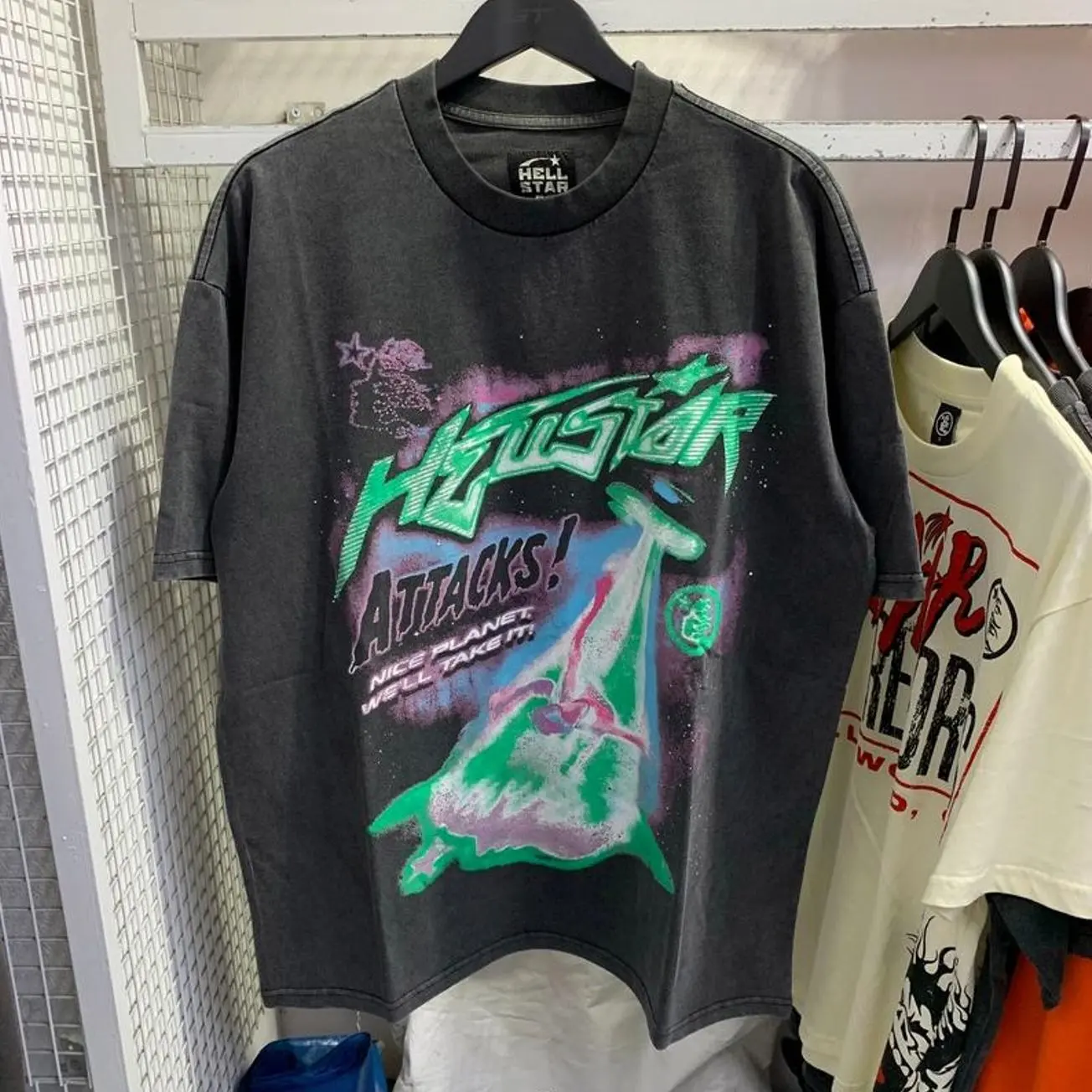 Hell-star Planet Y2K Aesthetic T Shirt, Harajuku Tee, Goth Punk T-Shirt, Alternative Clothing, Y2k Graphic Shirt, Unisex Shirt, Cotton Shirt, Vintage Shirt, Crewneck Shirt, Streetwear, Oversized T-Shirt QDW