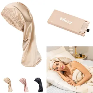 Blissy Cascade Bonnet – 100% Mulberry Silk – For Braids, Locs, Extensions & Waist-Length Hair
