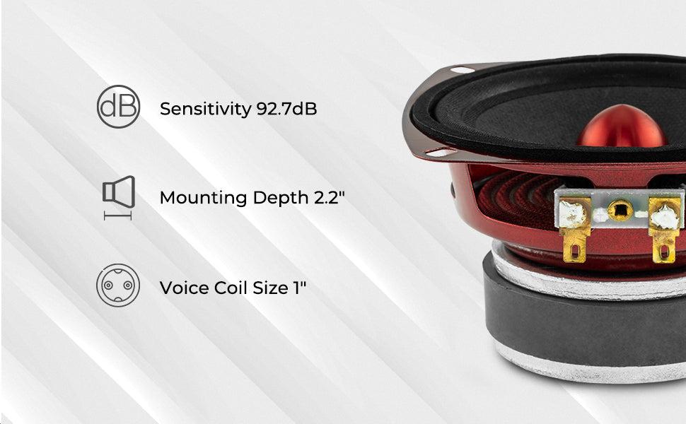 PRO-X 4" Mid-Range Loudspeaker with Bullet | 100W RMS 4-Ohm PRO-X 4" Mid-Range Loudspeaker with Bullet | 100W RMS 4-Ohm