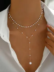 Women's Elegant Layered Necklace, Exquisite Trendy Pendant Necklace, Chic Jewelry As Gift for Girlfriend, Exquisite Chain Jewelry