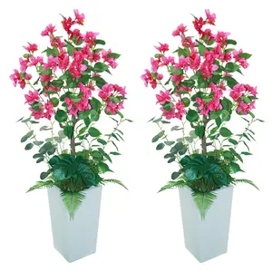 2PCS 4FT Artificial Trees Indoor, Faux Tree, Artificial Planter, Artificial Fake Tree Flower Potted, Thanksgiving Christmas, Artificial Plants for Home Office Wedding Party Gifts Indoor Outdoor Decor