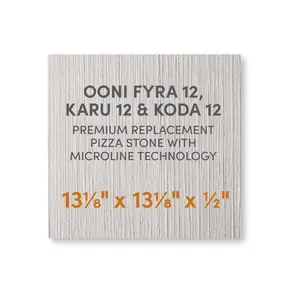 FibraMent-D Premium Pizza Stone with MicroLine Technology - Compatible with Ooni Fyra 12, Karu 12 and Koda 12 Pizza Ovens - Replacement Pizza Stone (13.2" x 13.2" x 0.6")