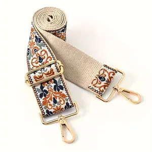 1pc Embroidered Wide Shoulder Strap, Adjustable Replacement Handbag Shoulder Strap, Portable Multi-functional Shoulder Strap