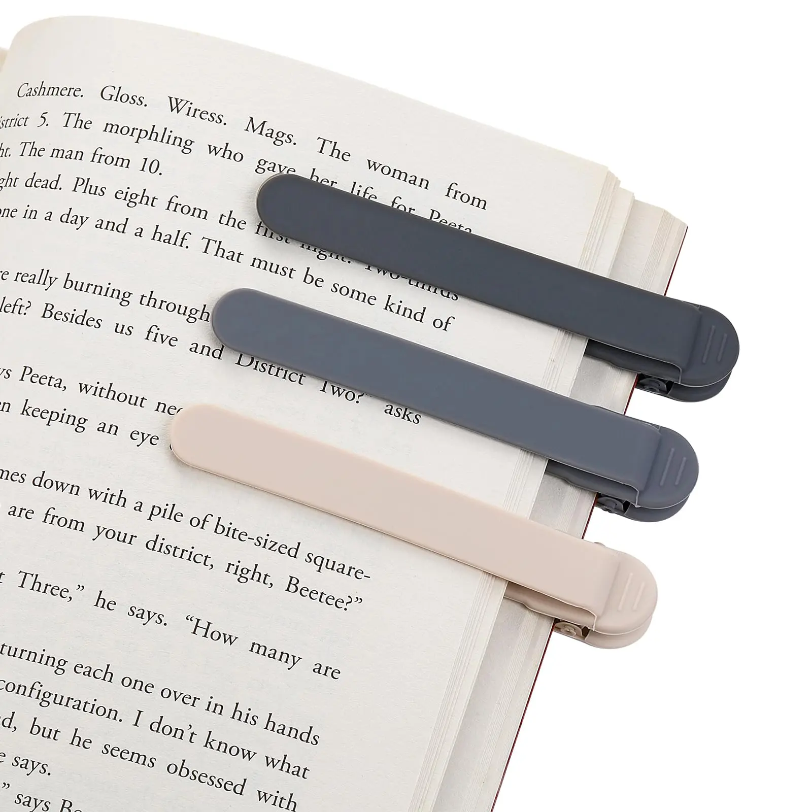 3-piece birthday and Christmas gift set Automatic Bookmark, Silicone Smart Bookmark for Reading Women, Men, Kids, Cute and Unique Bookmark Holder Reading Accessory Gift for Book Lovers (1 Dark Gray + 1 Light Gray + 1 Beige) christmas 2024 ornament Clip