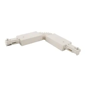 Elco Lighting Flexible Connector, 2-Circuit Track, White, EC802W