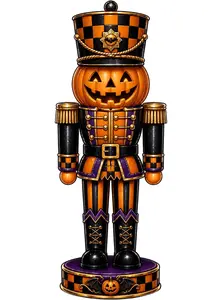 Pumpkin Nutcracker Halloween Sign, PS-W-0001-DH-32, 32" Door Hanger