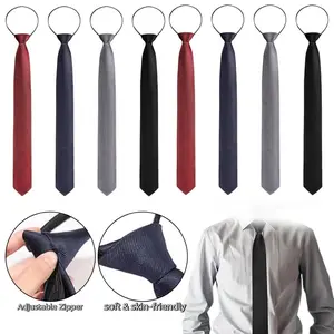 [Summervibes] A Set of 8/4 Pcs Zipper Ties,Adjustable Men's Neckties Zip on Tie for Zipper,Skinny Necktie Clip on Slim Tie,Ideal for Formal,Professional or Casual Occasions,Christmas Party Gifts,Hand Tools Kits