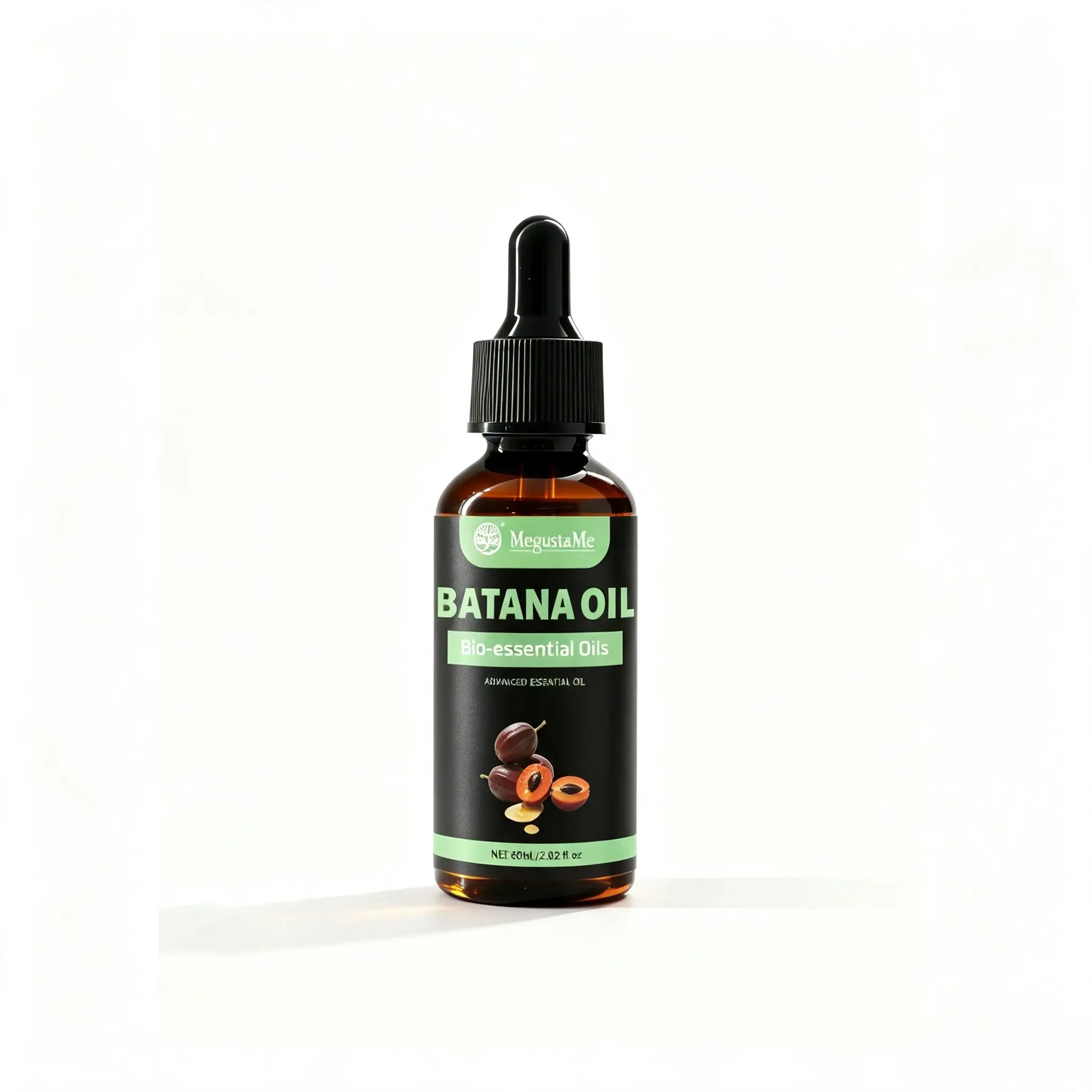 Batana Oil Hair Treatment – Moisturizes Scalp, Strengthens Hair, Reduces Split Ends & Breakage, for All Hair Types (Straight to Coily), Cold-Pressed, 2 Fl Oz, MegustaMe