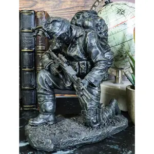 Prayer For Courage Kneeling Soldier Statue Honor & Valor Military Marine Unit