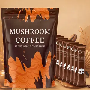 Mushroom Coffee Mix 30 Sachets – 10 Mushroom Extract Blend with Lion’s Mane, Cordyceps & Turkey Tail, Plant-Based Instant Coffee, Smooth Flavor,Easy On-the-Go Packets