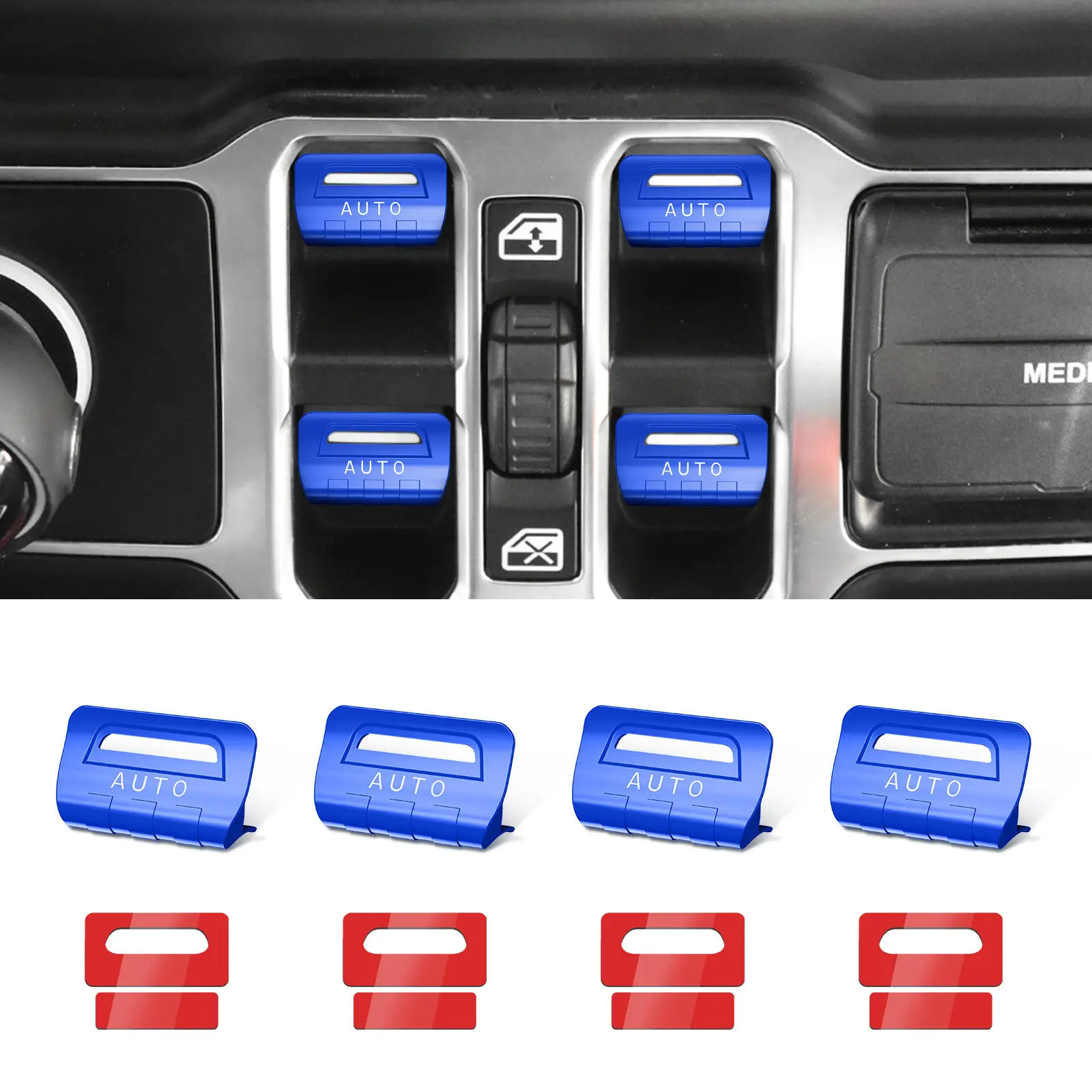 [DealsForYouDays]4PCS Upgraded Window Switch Button Cover Compatible with Jeep Wrangler JL JLU 2018-2025 and Gladiator JT 2020-2025 Wrangler 4xe Interior Accessories Truck Decals Auto