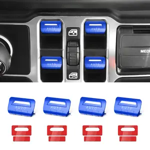 4PCS Upgraded Window Switch Button Cover Compatible with Jeep Wrangler JL JLU 2018-2025 and Gladiator JT 2020-2025 Wrangler 4xe Interior Accessories (4 Colors Available)