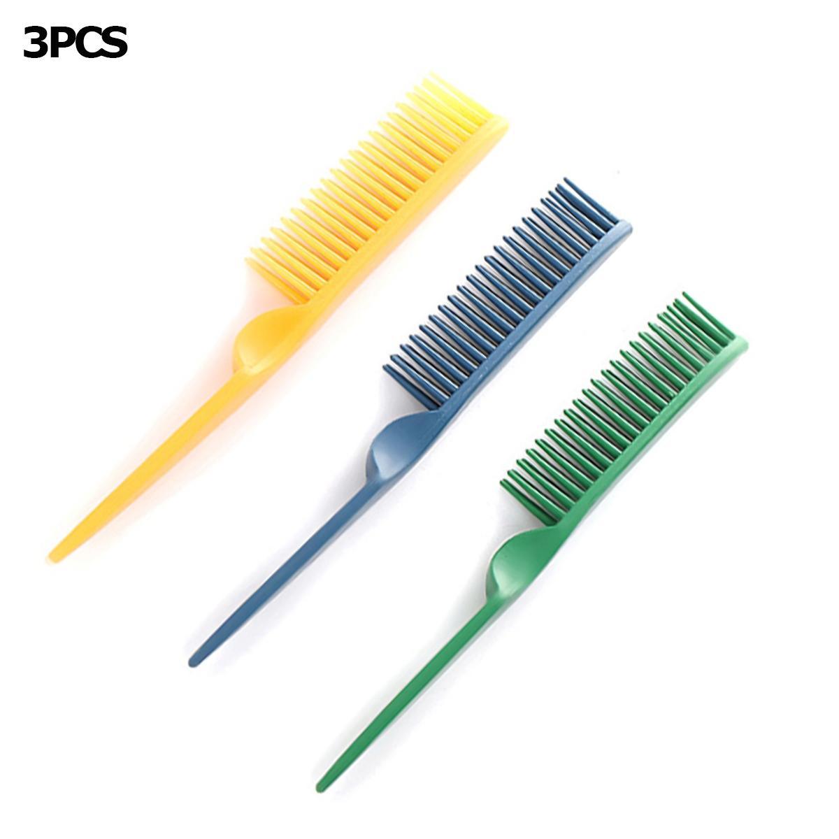 3 Row Styling Comb For Detangling, Defining And Separating Curls (Black+Pink+Red)