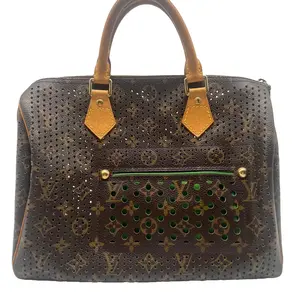 Pre-owned Louis Vuitton Coated Canvas Top Handle Bags Canvas Speedy 30 Perforated Handbag