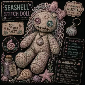 seashell voodoo doll magnet