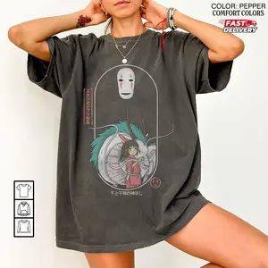 Spirited Away ST-hirt, Chihiro, Haku, No Face, Studio Ghibli Tee, Japanese Anime Lovers Gift, Totoro, Catbus, Mononoke, Hayao Miyazaki