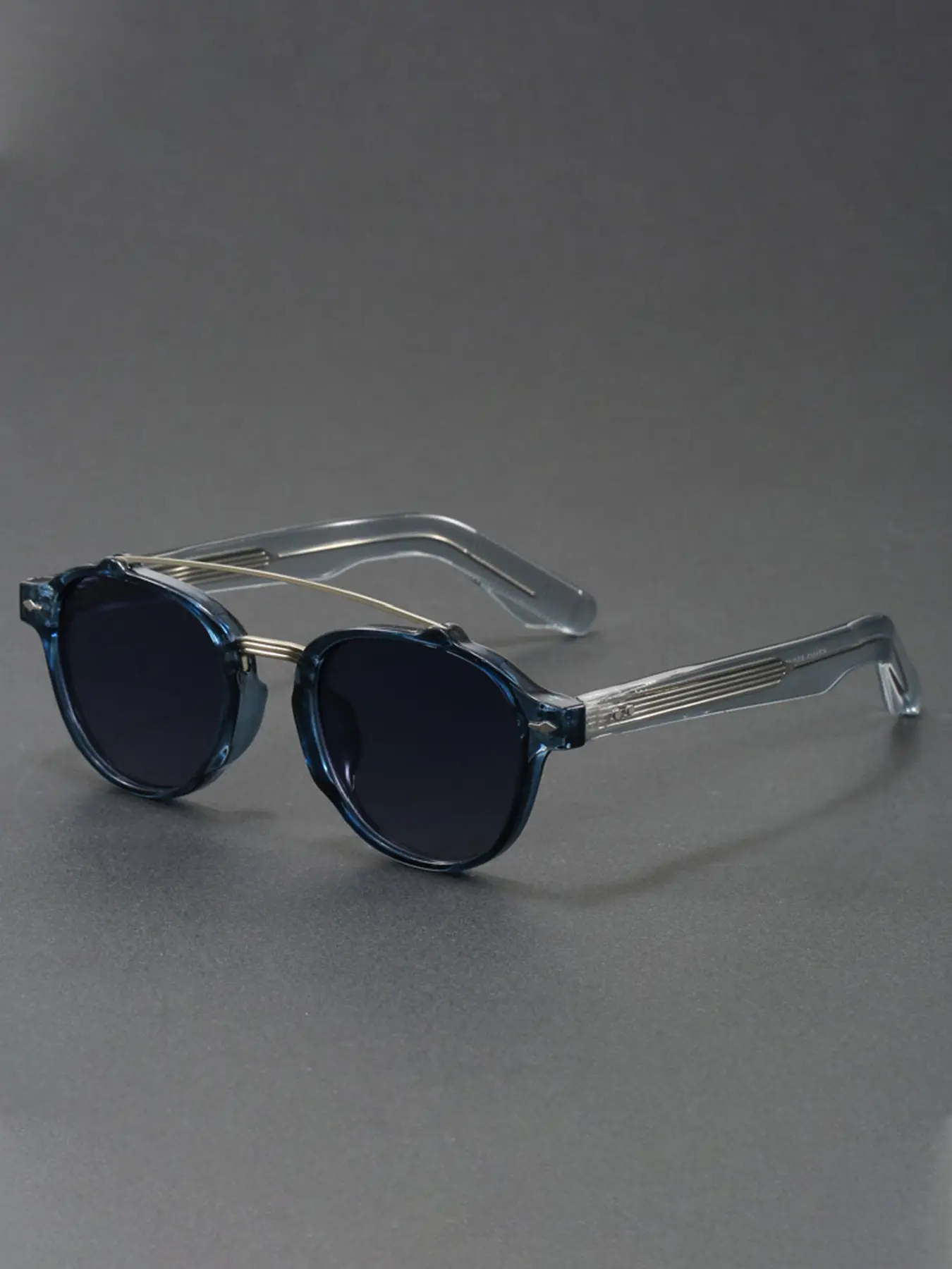 Retro Thick Frame Round Frame Double Bridge CP Temple Tips Fashion Glasses Unisex Minimalist Casual Elegant Classic Design Outing Outdoor Sports Driving Stage Performance Multi-Occasion Matching