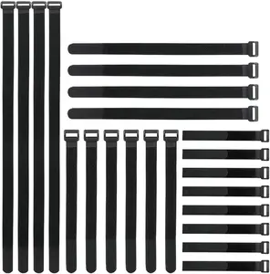 Fastening  Straps and  Ties Set 24 Pack(8"-12"-18"-24"), Adjustable Hook Loop Cord Management Wire Organizer Straps