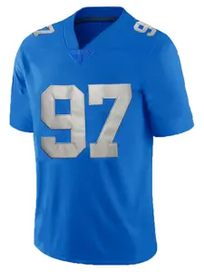 Plus Size Figure & Letter American Football Jersey Shirts, Loose Breathable V Neck Soccer Wear, Rugby Uniforms, Sports Top for Adults