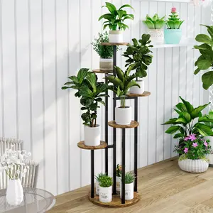 LINZINAR Plant Stand Indoor 6 Tier 9 Potted Multiple Flower Pot Holder for Patio Garden Balcony Living Room Corner Deals For You Days