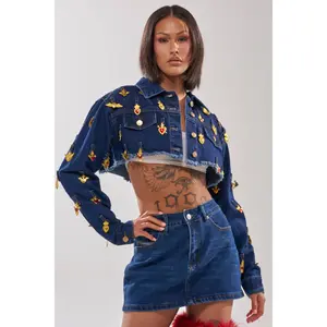JUST A CRUSH CROPPED DENIM JACKET