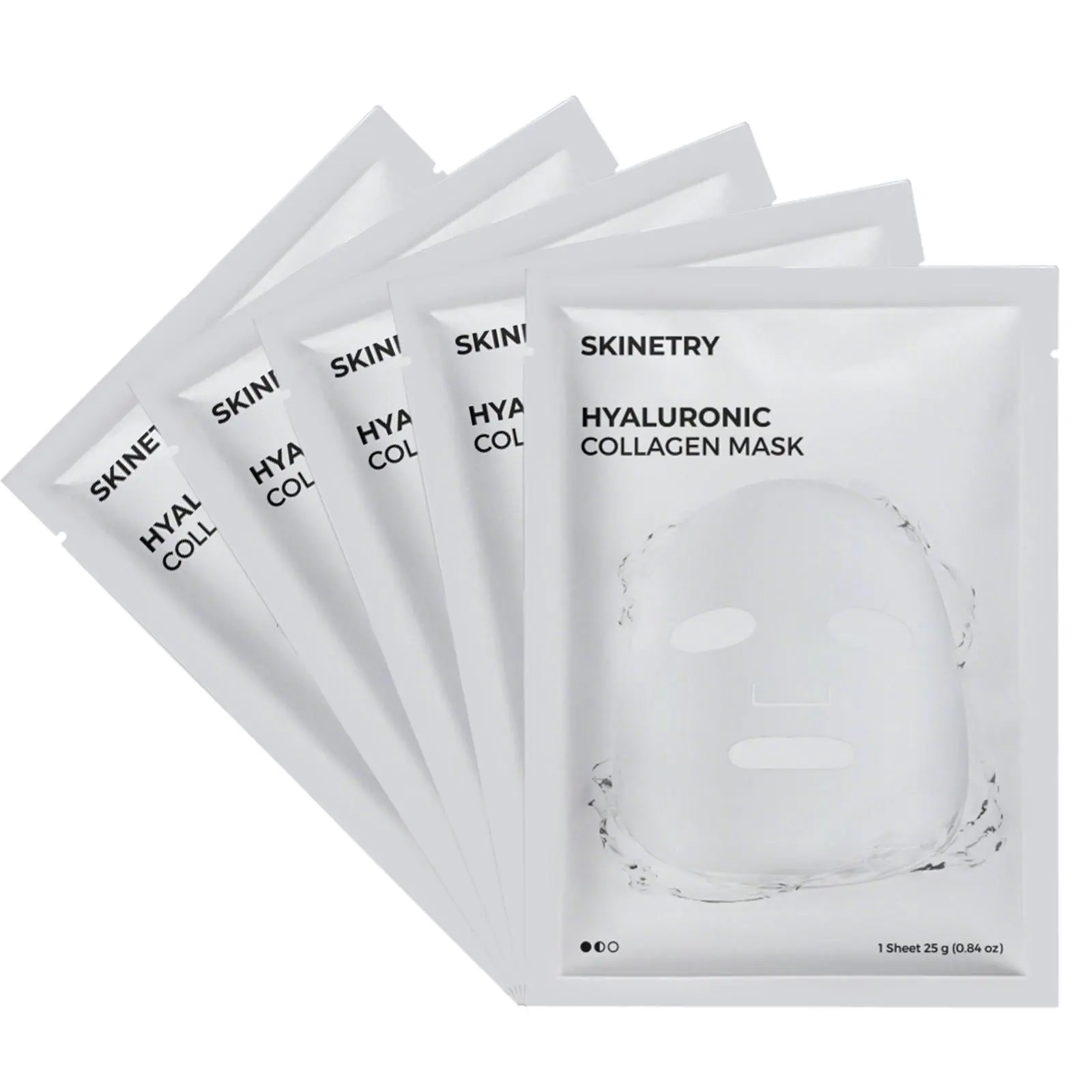 SKINETRY Bio Collagen Face Mask, 5-Pack Hydrating Face Masks with 7 Peptides, Hyaluronic Acid, Niacinamide, Centella, Rose Water, Ceramide, and B5, Glass Skin Tightening&Lifting American Sheet Masks