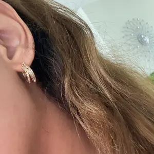 Elegant Artificial Zircon Decor Earrings, Fashionable Jewelry for Women, Trendy All-match & Exquisite Jewelry for Birthday Gift, Fashion Jewelry Party