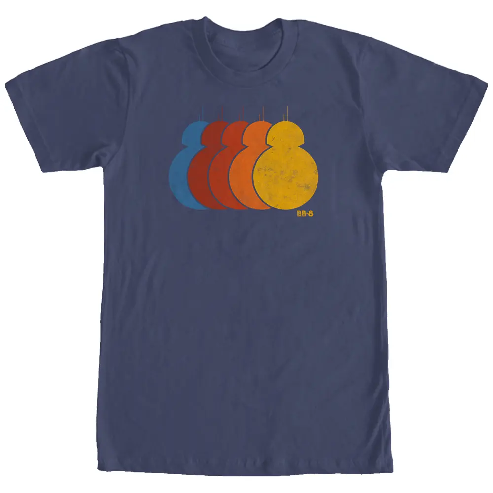 Men's Star Wars The Force Awakens BB-8 Retro Rainbow T-Shirt