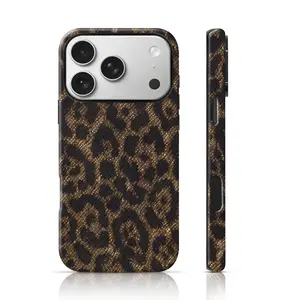 Metallic Leopard Design Phone Case Drop Proof for iPhone 17 Pro Max/16 Pro Max /15Pro Max 15/14/13/12 & Samsung S26 /S25Ultra Fashion Phone Case