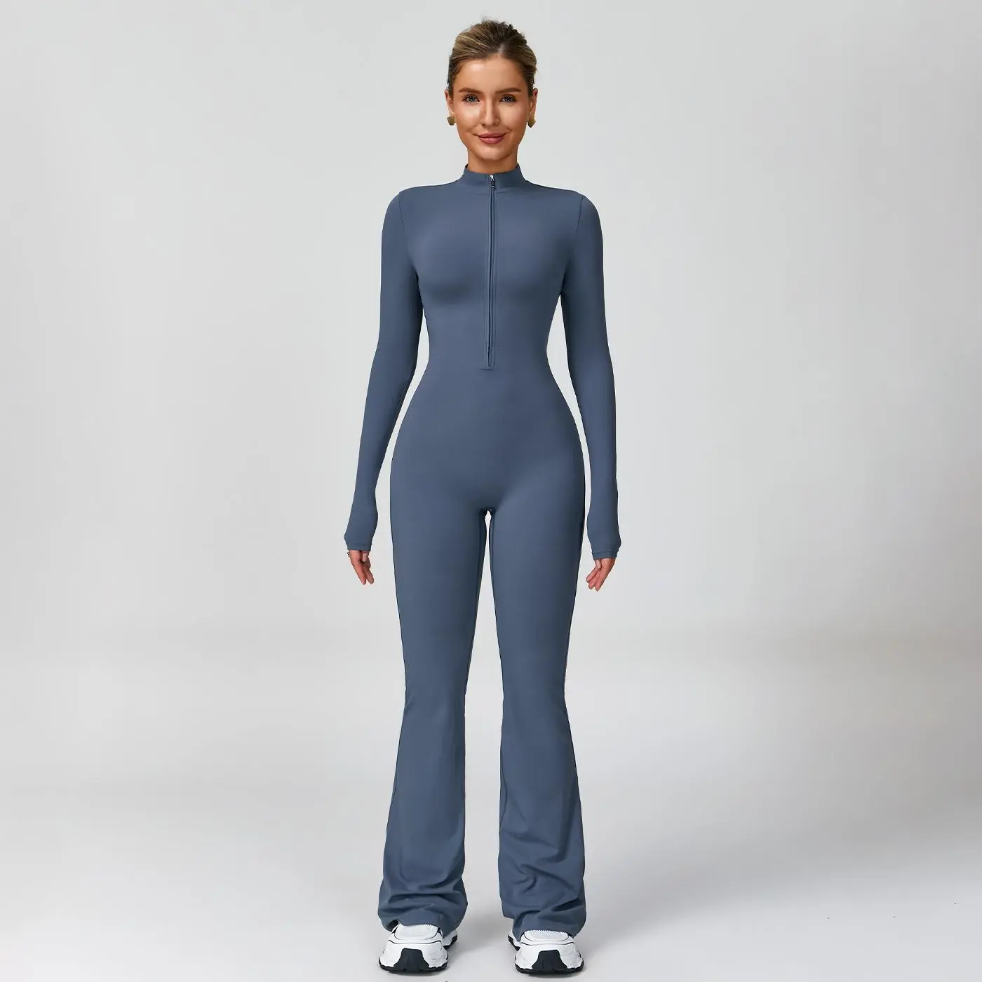 Libin Women's Long-Sleeved Stretchable Jumpsuit - Comfortable, Skin-Friendly Activewear for Yoga, Gym Workouts