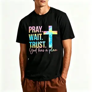 Pray Wait Trust God Has A Plan Faith Religious Tie Dye T-Shirt