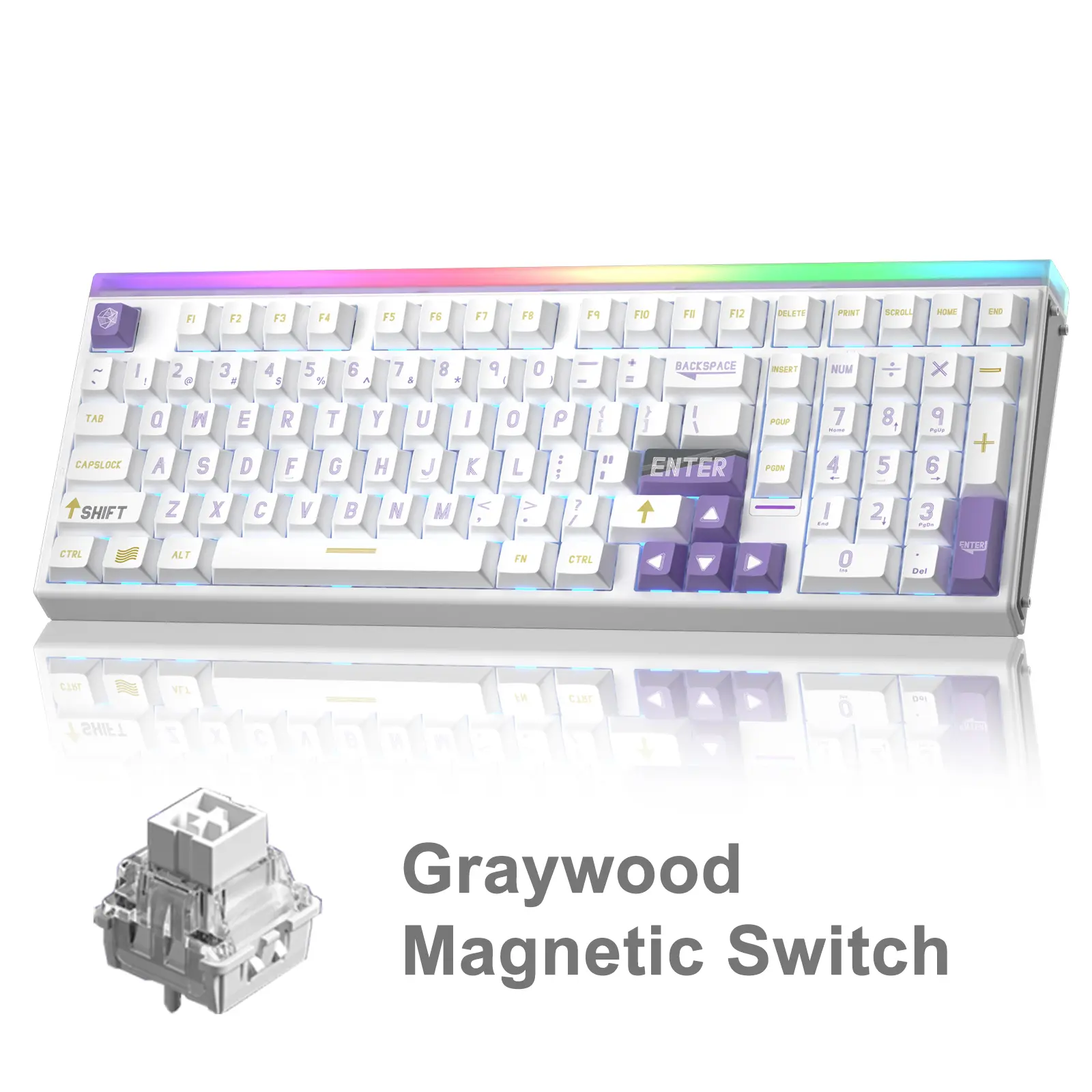 White Purple Gray Wood Magnetic Switch