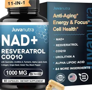 NAD Supplement 11-in-1 Extra Strength – Liposomal NAD with Resveratrol, CoQ10, Urolithin A, ALA & Turmeric – Supports Anti-Aging, Cellular Repair, Energy & Focus – for Women & Men – 60 Capsules