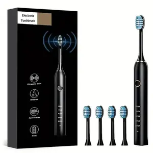 Electric Toothbrush USB Rechargeable, 4 Brush Heads, 5 Modes, Sonic Toothbrush, Christmas Gift, New Condition, Lithium Battery