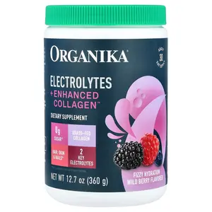 Organika Electrolytes + Enhanced Collagen™, Wild Berry, 12.7 oz (360 g)