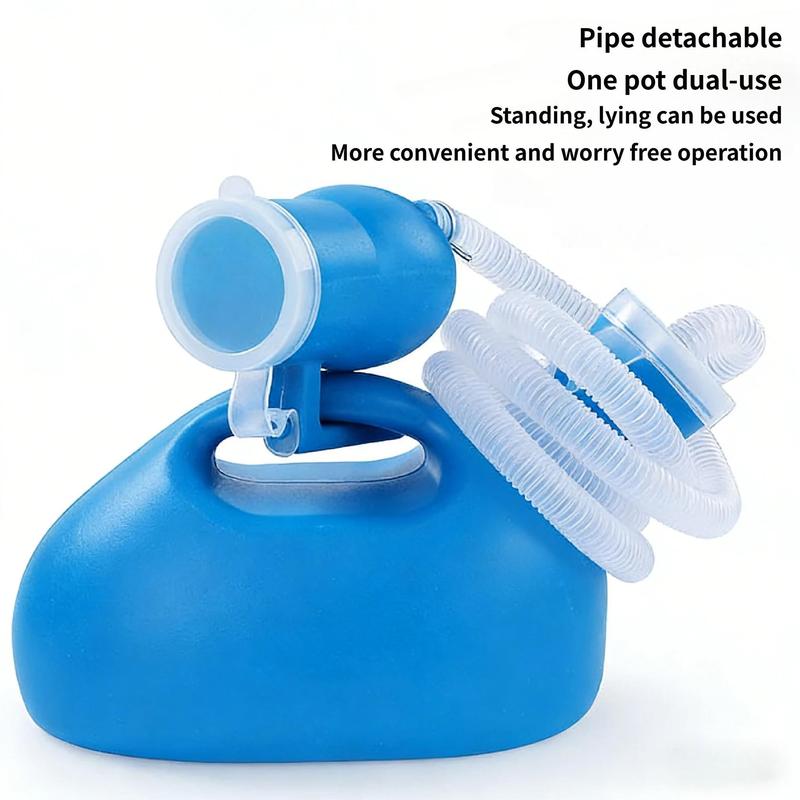 Blue 2000ML Portable Urinal with 62.99in Extendable Catheter Thick Odor Resistant Large Capacity Easy Night Use for Elderly Children