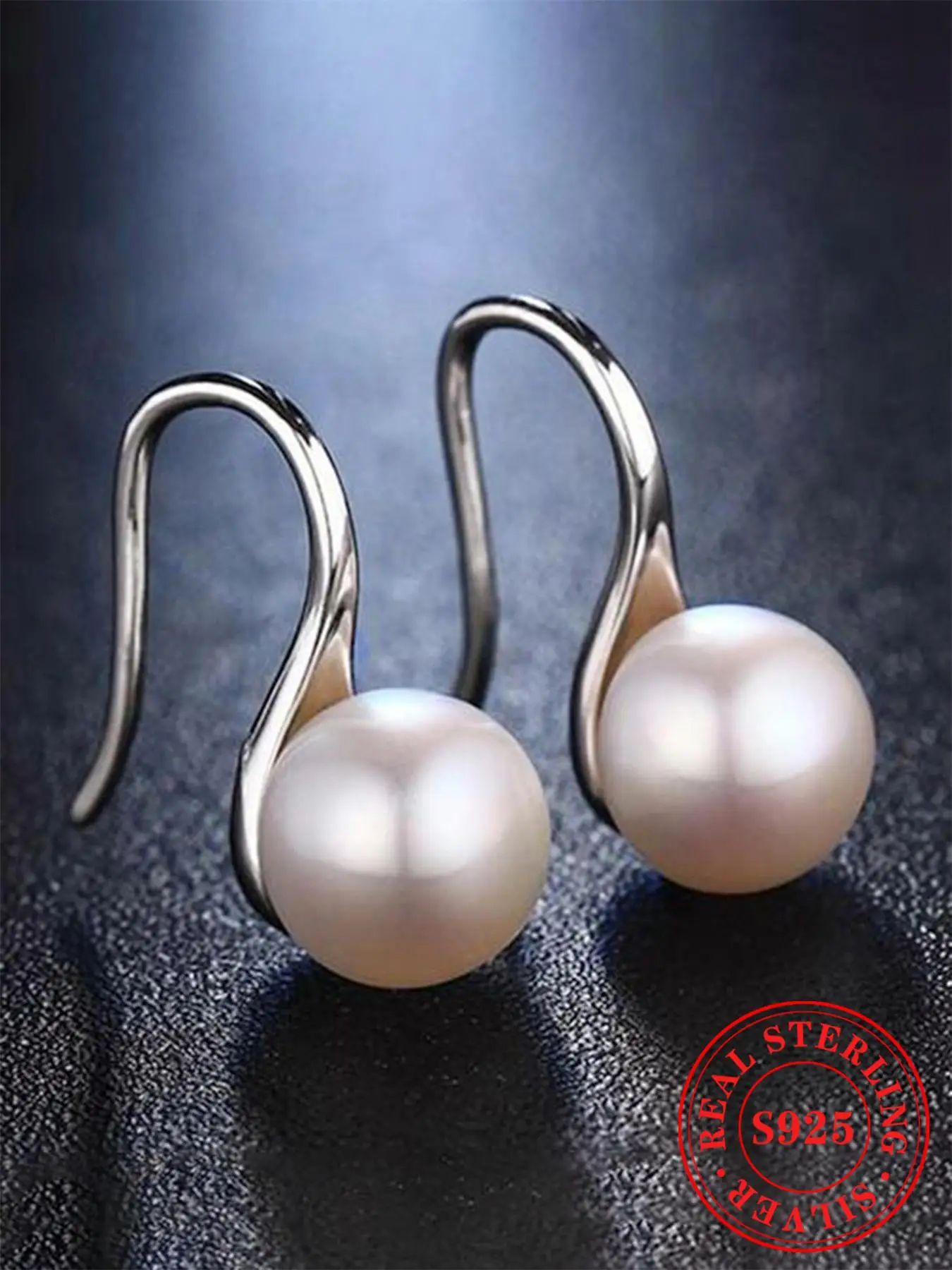 S925 Sterling Silver Simple Style Plain Color Faux Pearls Design Earrings, Fashion Jewelry for Party, Daily Clothing Decor, Trendy All-match & Exquisi