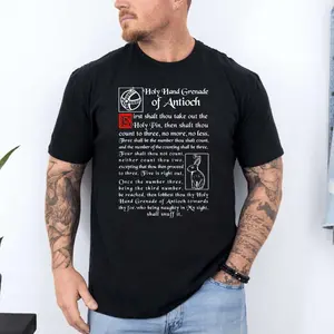 The Holy Hand Grenade Of Antioch Shirt, Funny Meme Tee, Funny 1975 Y2k Gift, Unisex Sweater Pullover Tee