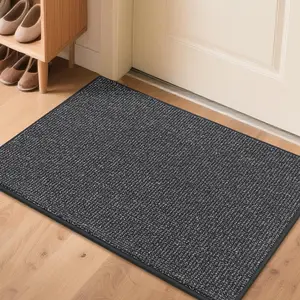 Indoor Door Mat 2' x 3', Entryway Rug Non-Slip Washable, Hallway Rugs Absorbent & Stain Resistant Hall Carpet Runner, Front Door Floor Mats Laundry Room Rugs for Entry, Charcoal
