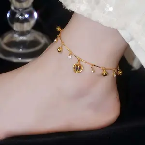 Crown Bell Goddess Temperament Non-Fading Anklet Simple Versatile